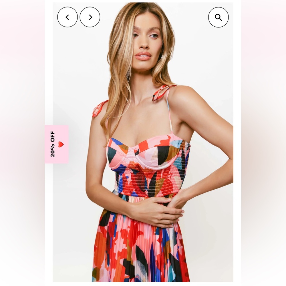 Hutch ayla dress Colorful Floral satin Maxi Dress large NWT‎ - Picture 4 of 5